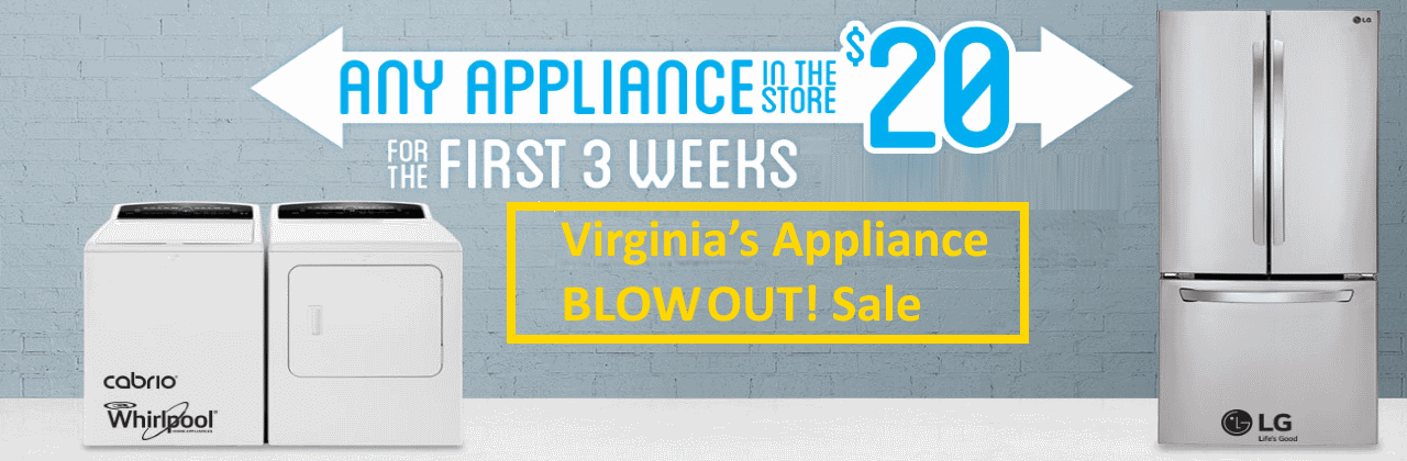 Appliance blowout sale!